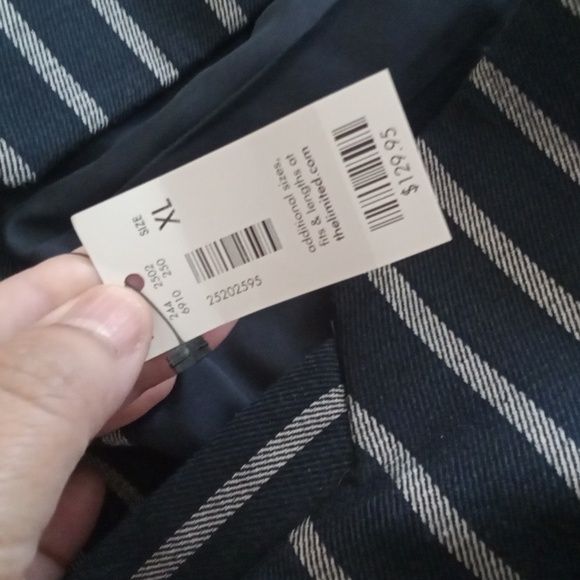 The Limited Womens Blazer Striped Short Zip Front Office Career Size XL - Picture 12 of 15